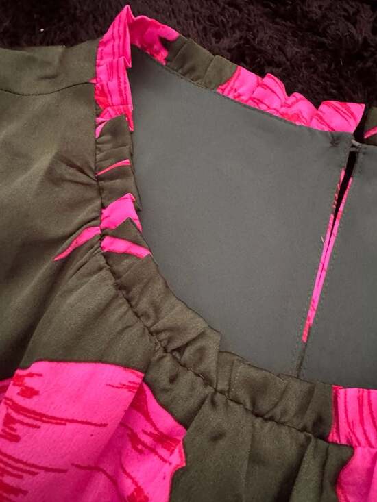 Sugarlips 3X Floral Mini Dress Pink Green Cottagecore Boho Romantic Plus Size - Picture 9 of 9